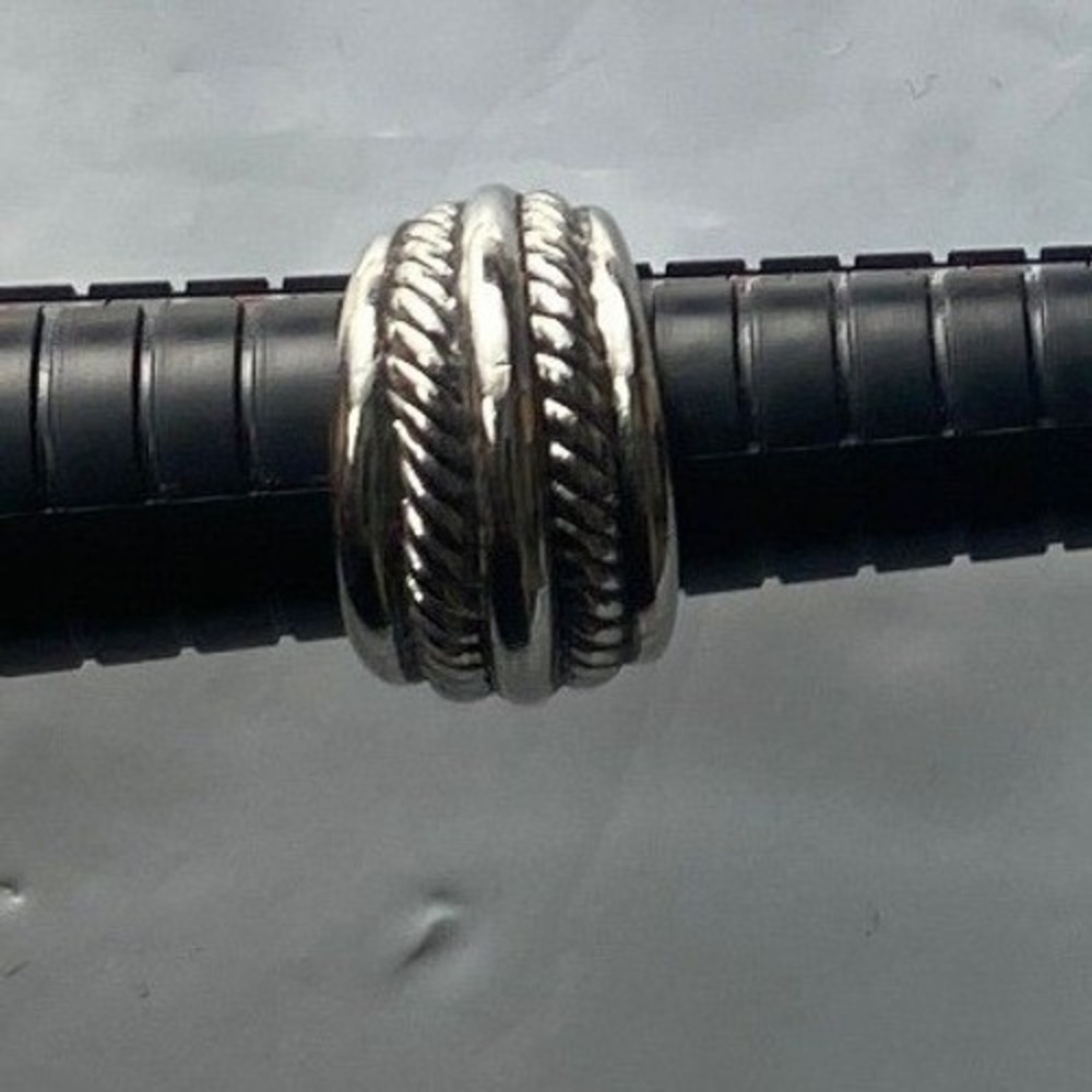 Womens Silver tone Stackable Ring Twisted Rope‎ Design Size 8